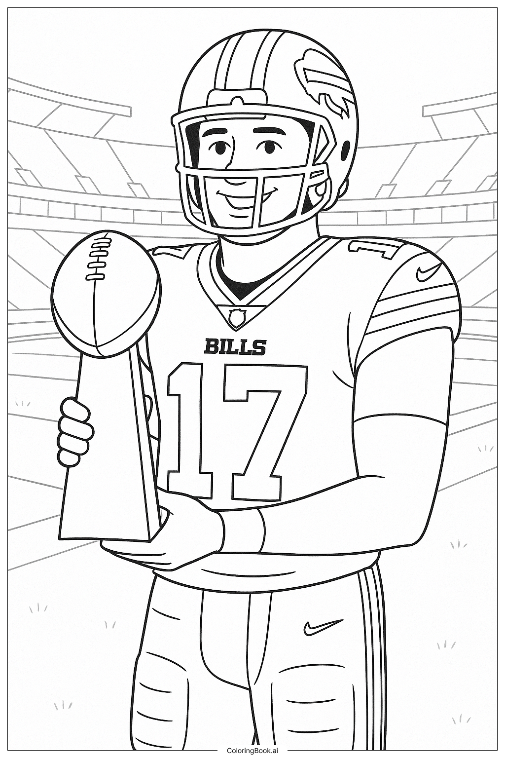  Trang tô màu Cầu thủ Buffalo Bills cầm chức vô địch 