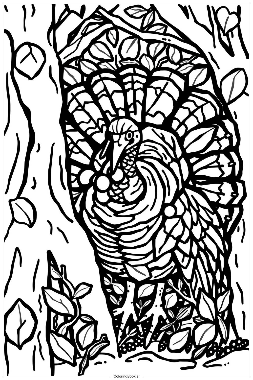  Turkey Hunter Camouflage Coloring Page 