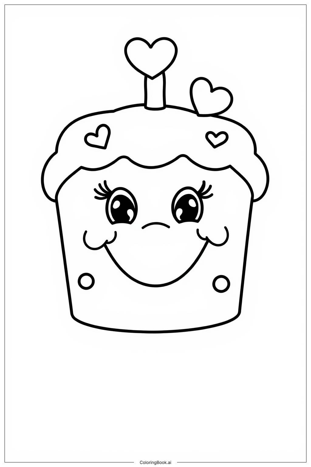  Happy Cake Smile Coloring Page 