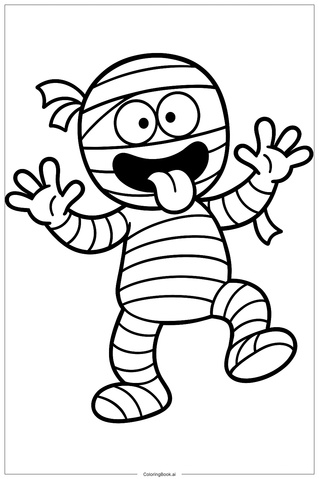  A Goofy Mummy Making A Face Coloring Page 