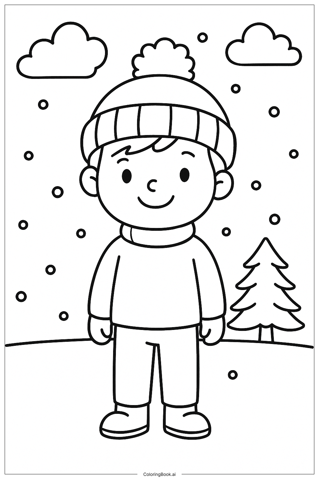 Niño con un gorro de invierno