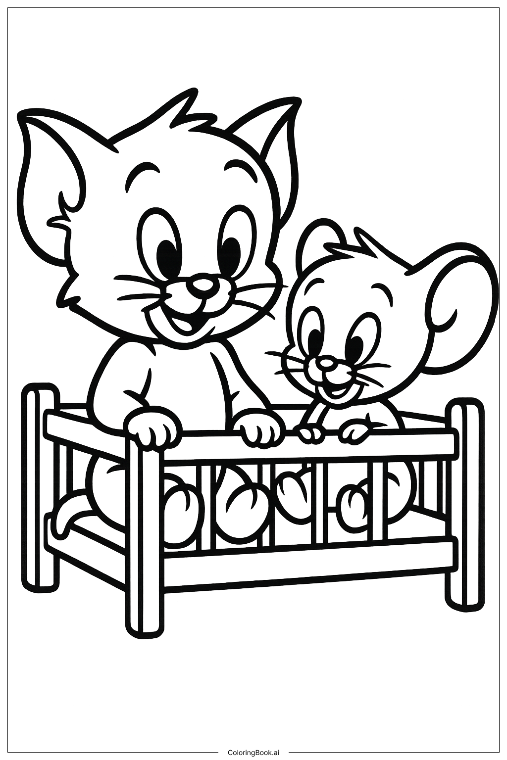  Page de coloriage Dans un Berceau 