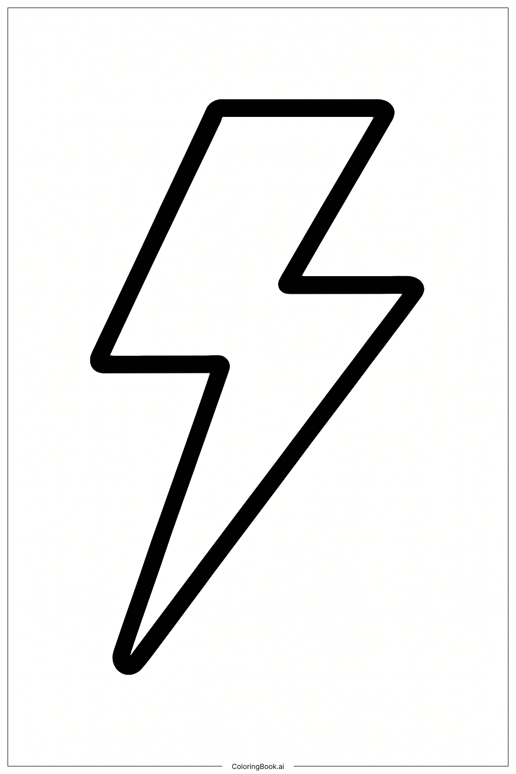 Preppy Lightning Bolt Icon Coloring Page