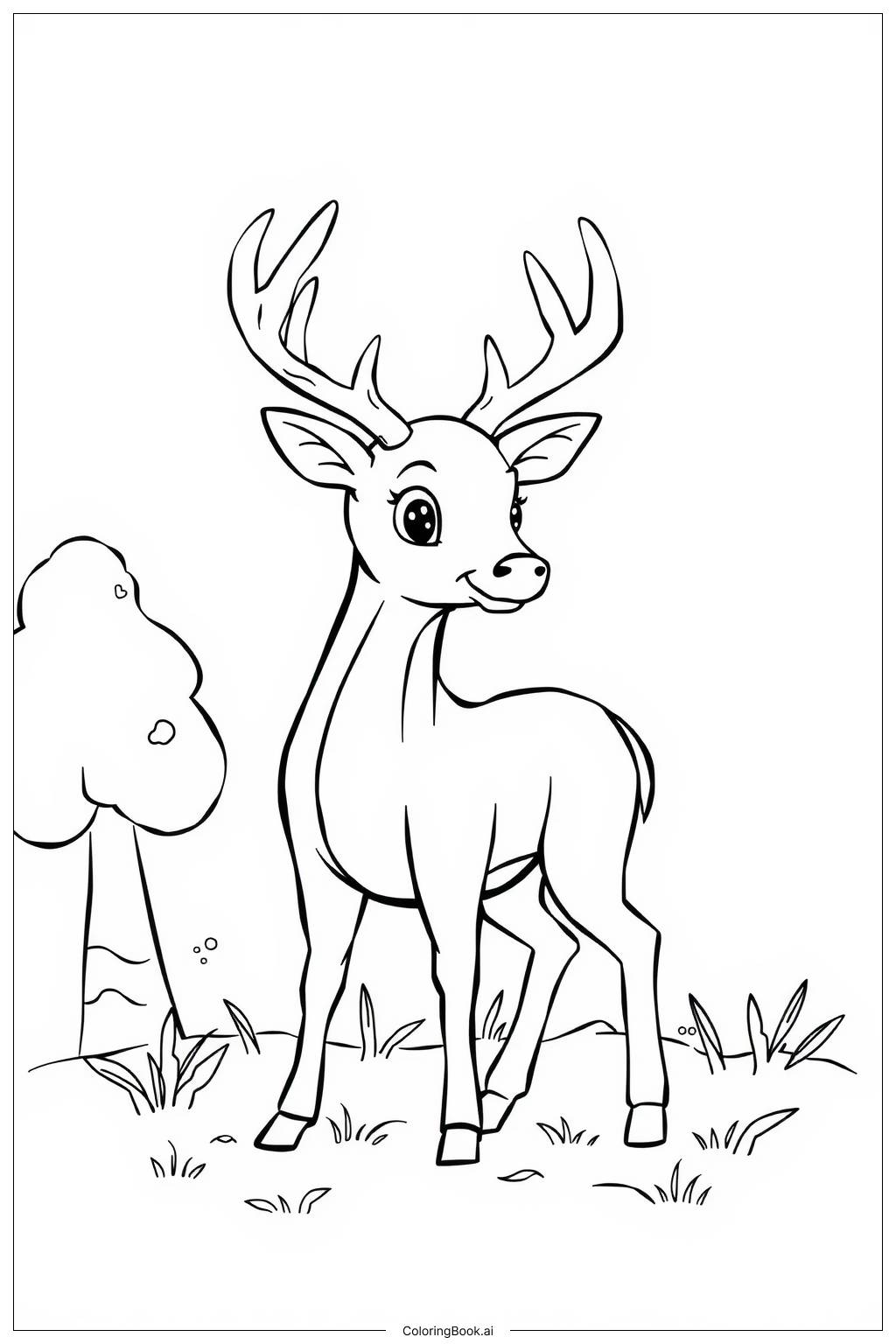  Page de coloriage Cerf Mulet 