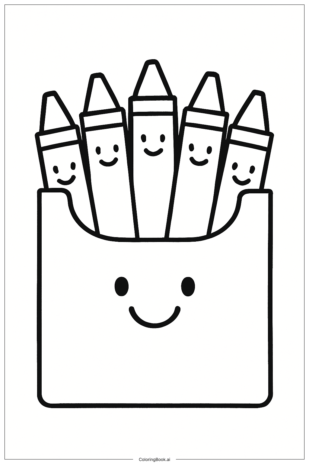  A Happy Crayon Box For Back To School Coloring Page 
