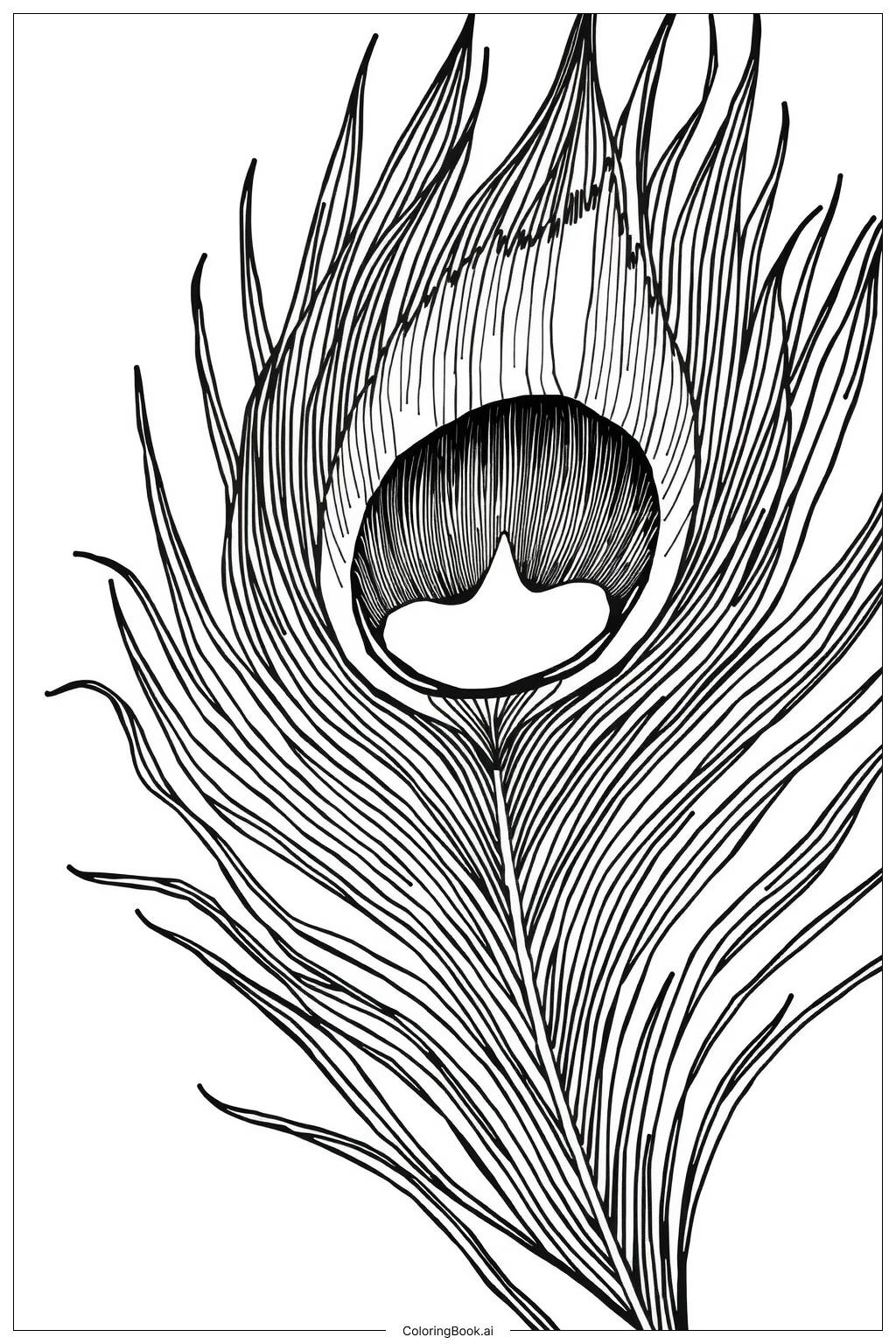  peacock feather closeup-2 Coloring Page 