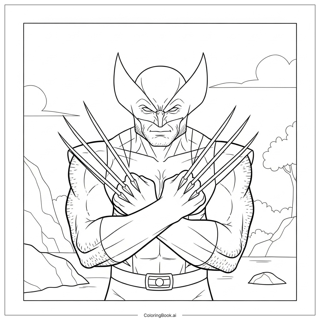 Wolverine mit gekreuzten Krallen