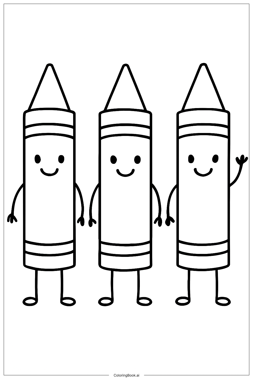  Page de coloriage Crayons pour le Premier Jour d'École 