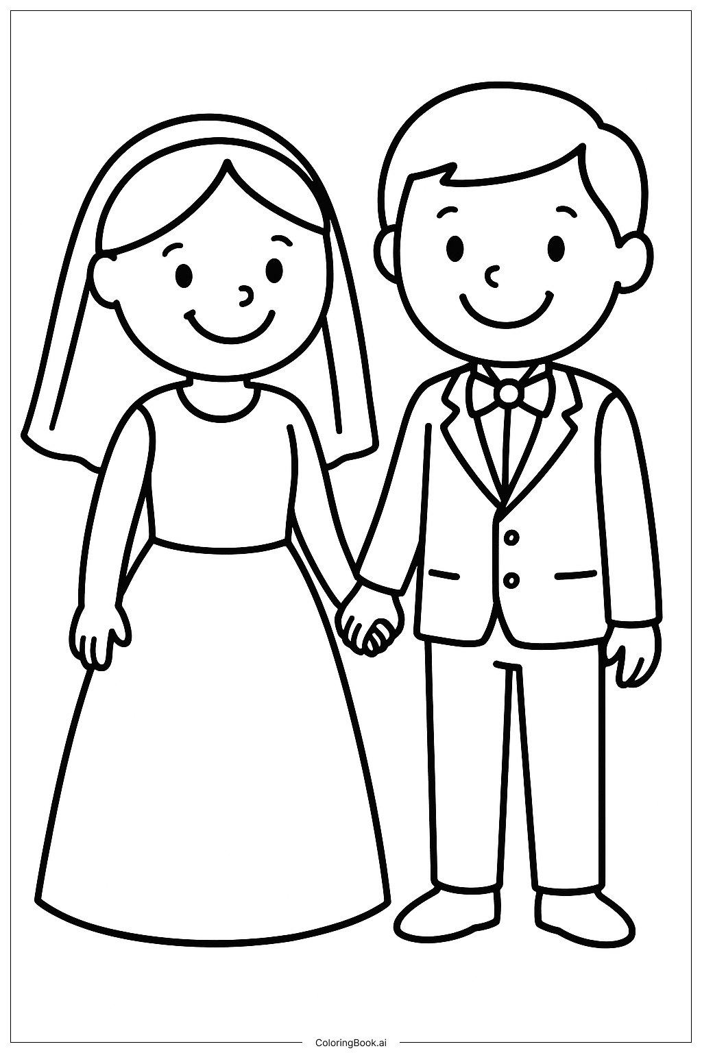  子供が描いた結婚式の絵の塗り絵ページ 