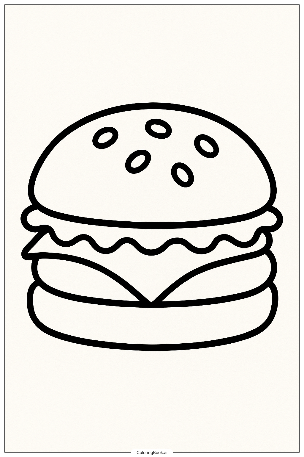  Page de coloriage Un Petit Hamburger Pour Tout-Petits 