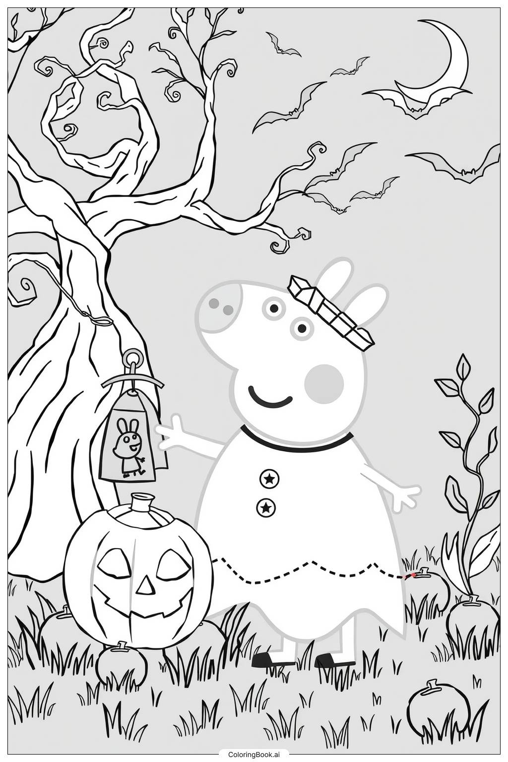  peppa halloween pumpkin coloring page Coloring Page 