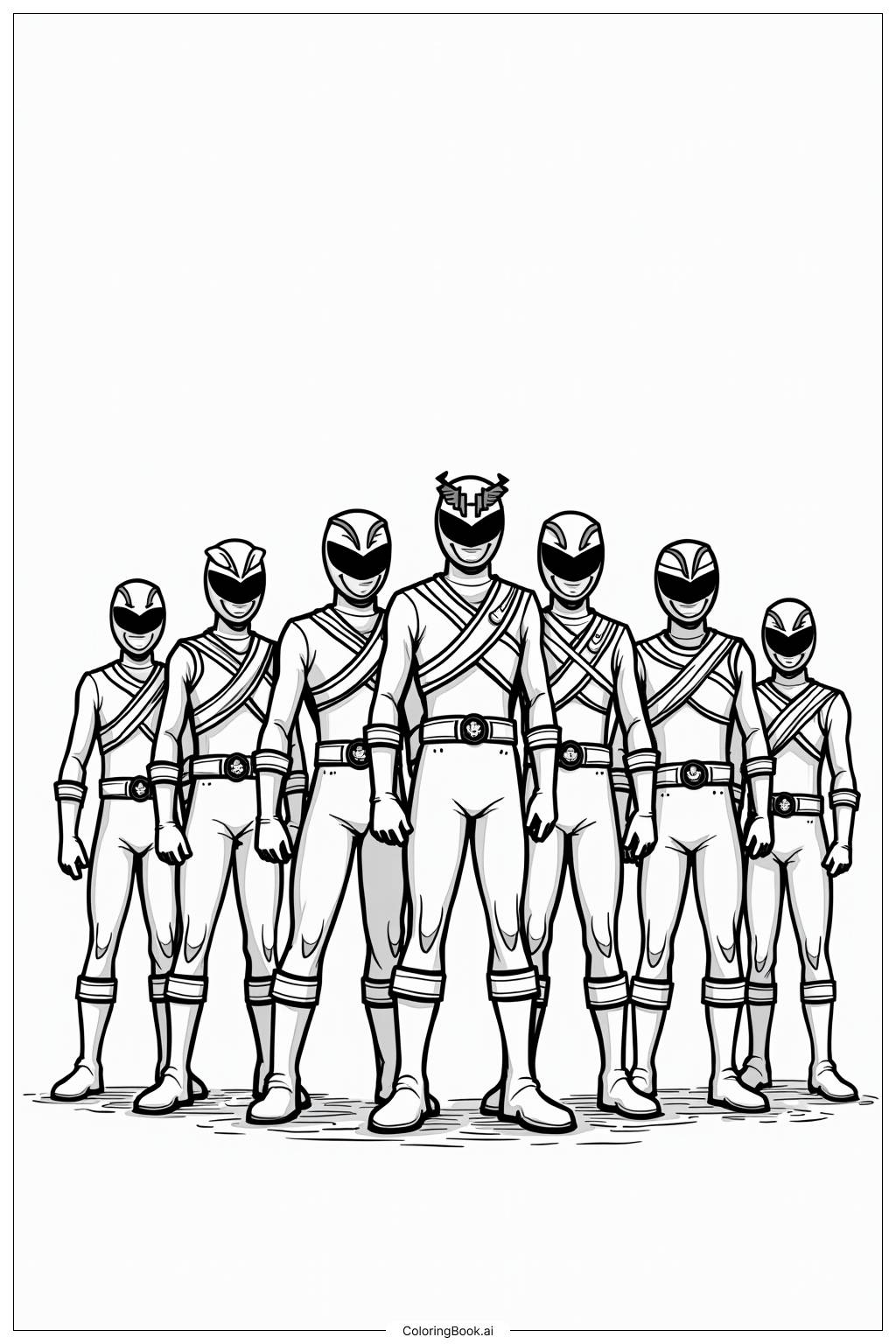  Power Rangers In Megazord Formation Coloring Page 