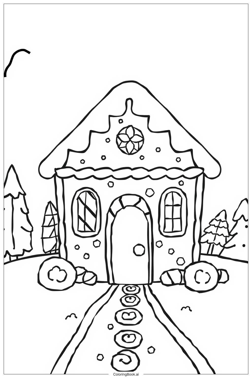  Basic Gingerbread House Coloring Page 