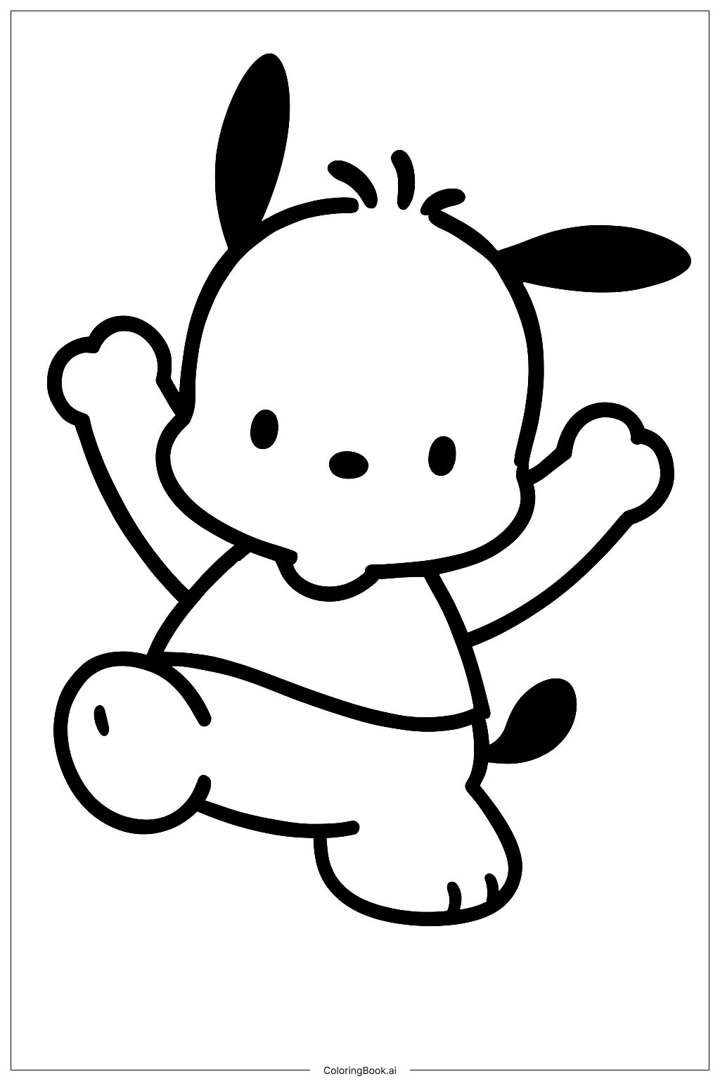  ポチャッコの paws upの塗り絵ページ 