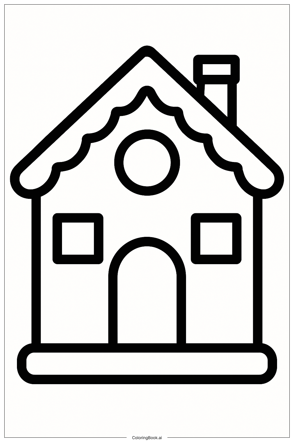  Easy Gingerbread House Outline Coloring Page 
