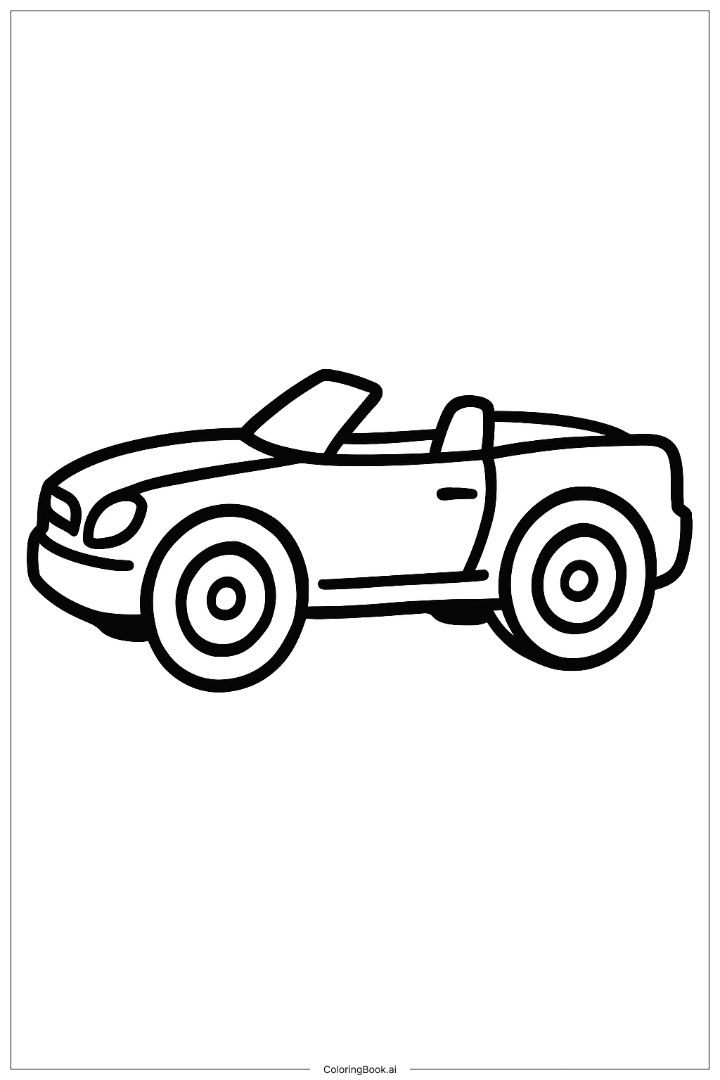  A Single Hot Wheels Convertible Car Coloring Page 