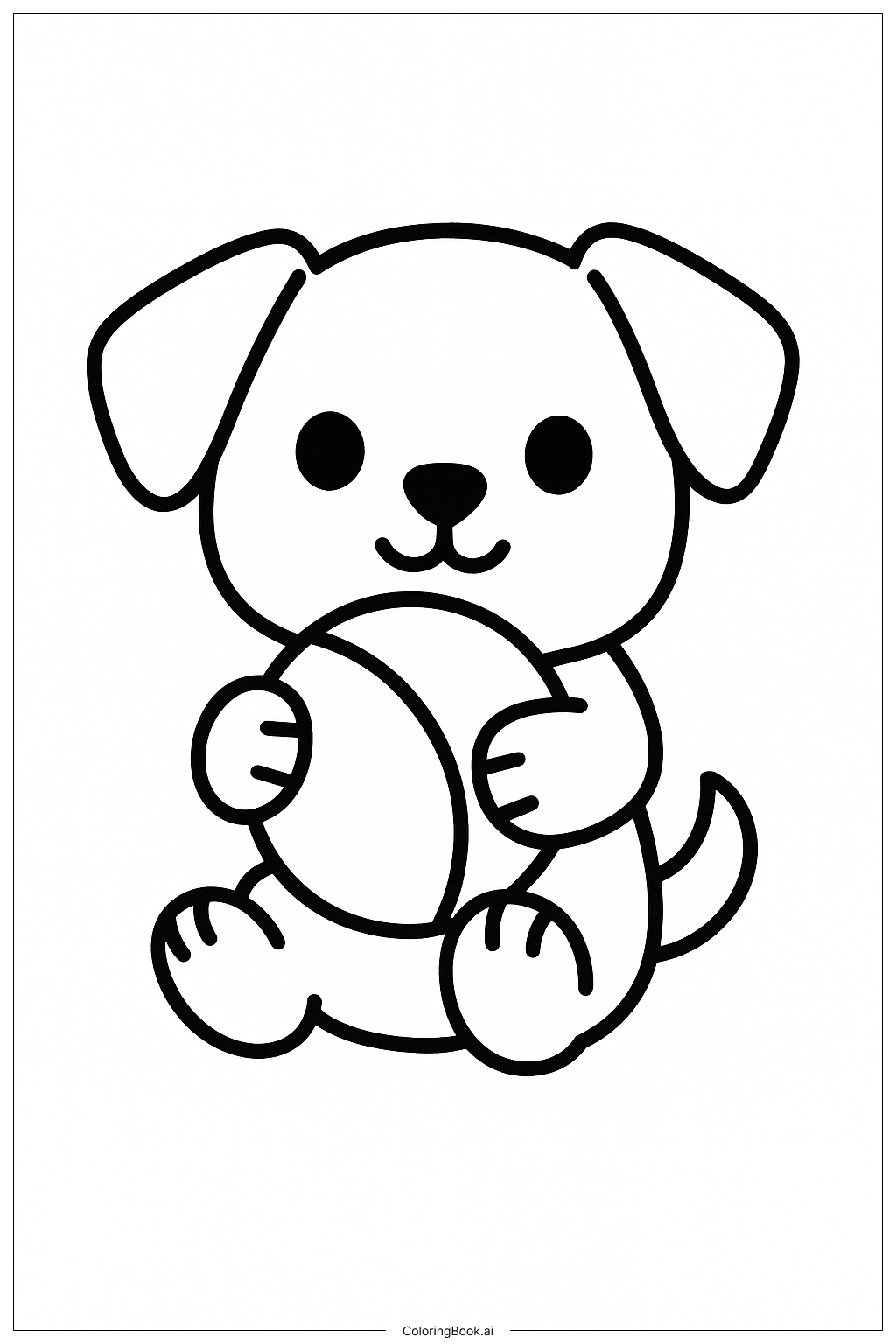  공을 가진 Adopt Me 애완동물 색칠공부 페이지 