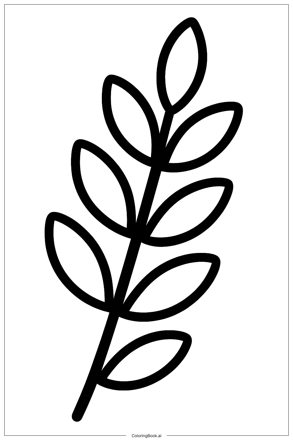  シンプルなスコットのミルト枝の塗り絵ページ 