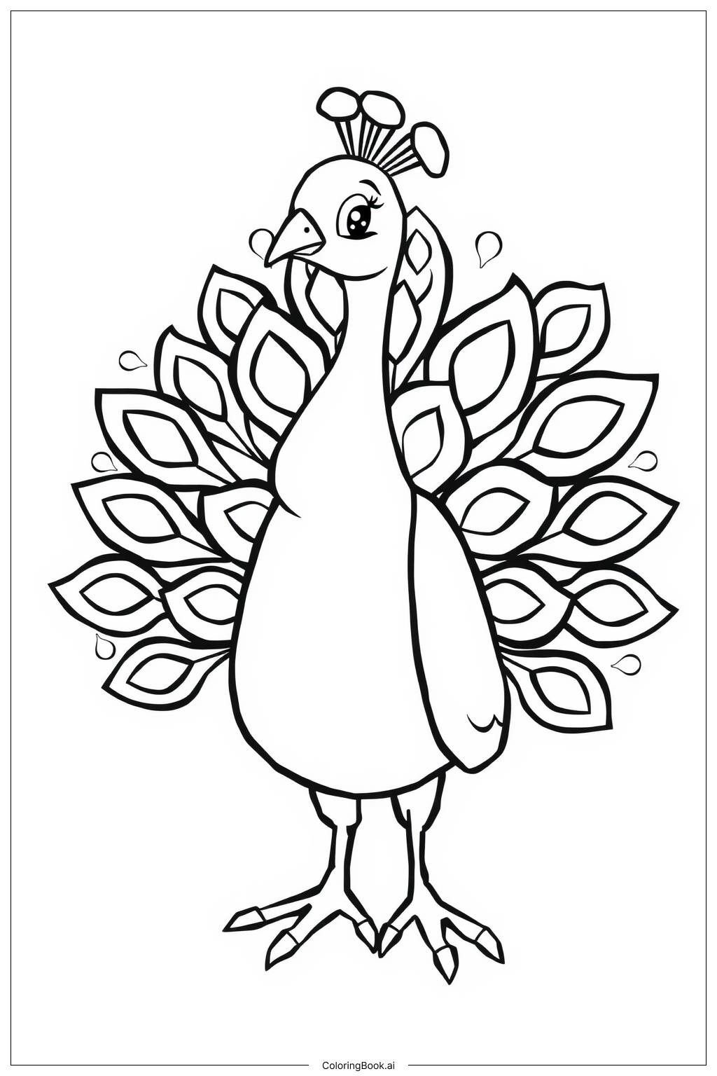  colorful peacock in motion Coloring Page 