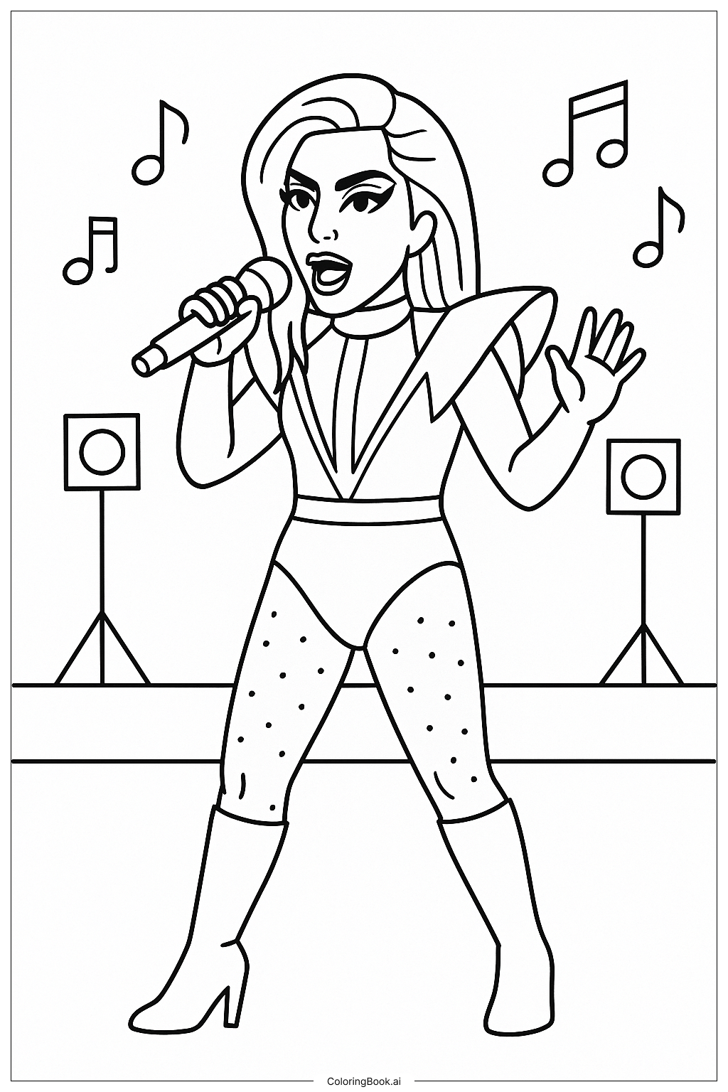 Lady Gaga At The Super Bowl Halftime Show Coloring Page 