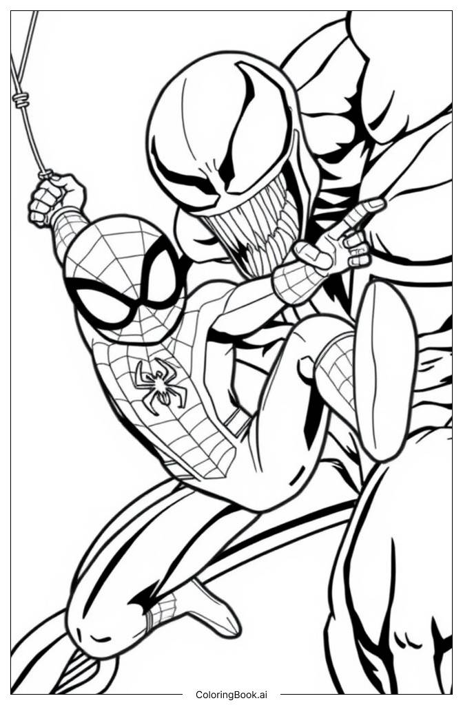  Spider-Man vs Venom Coloring Page 