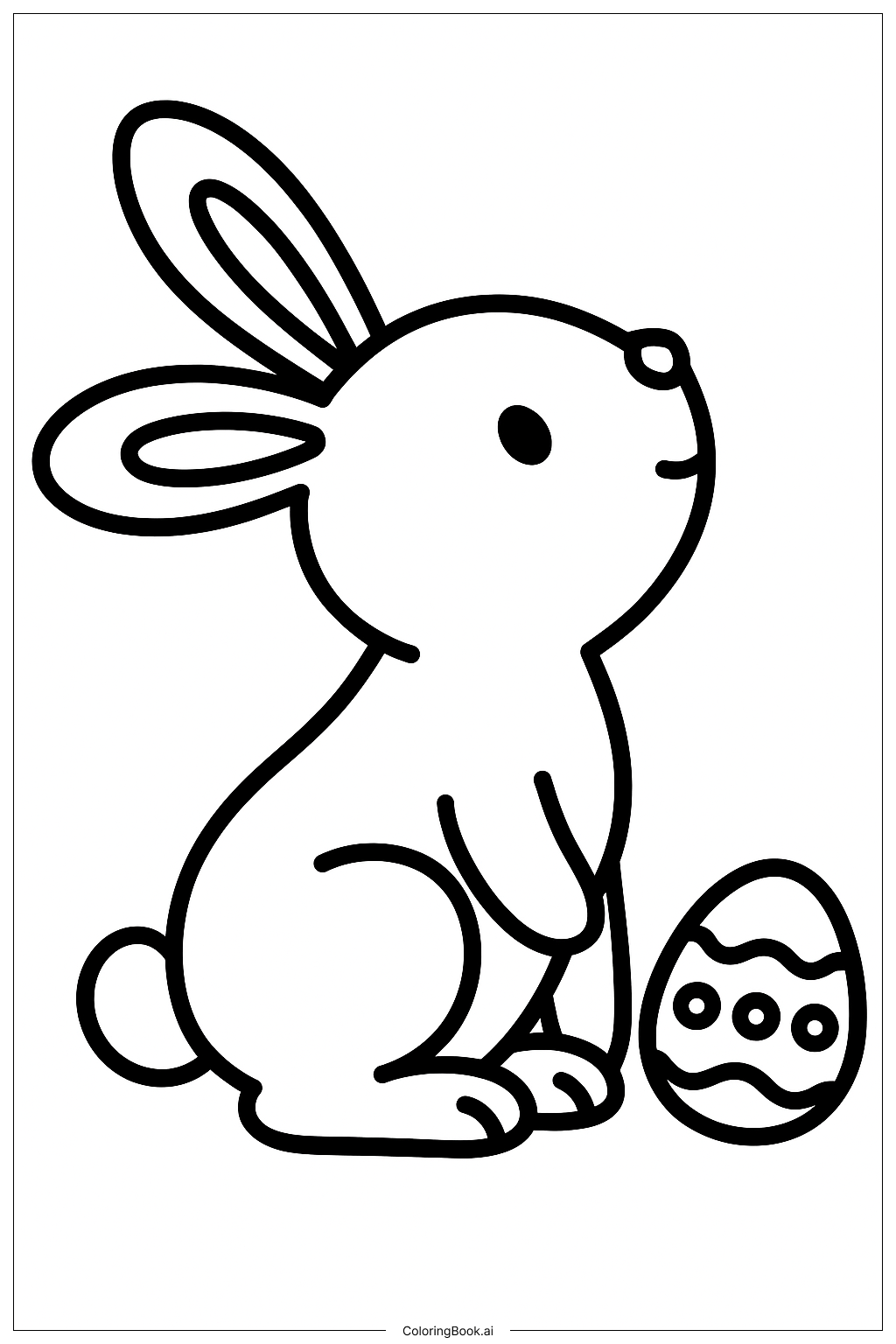 Easter Bunny Looking At The Sky Coloring Page