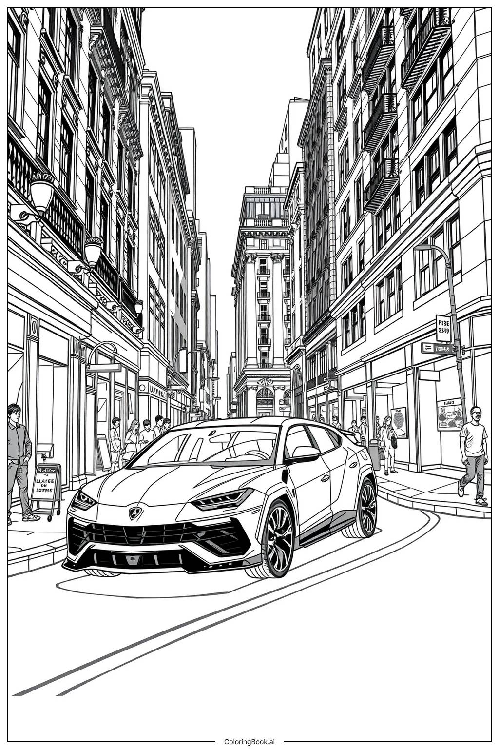  Page de coloriage Aventure en Ville Urus 