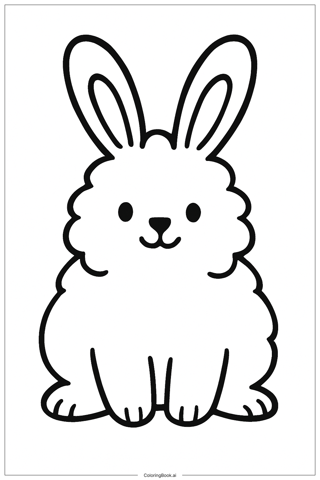 A Fluffy Easter Bunny Coloring Page