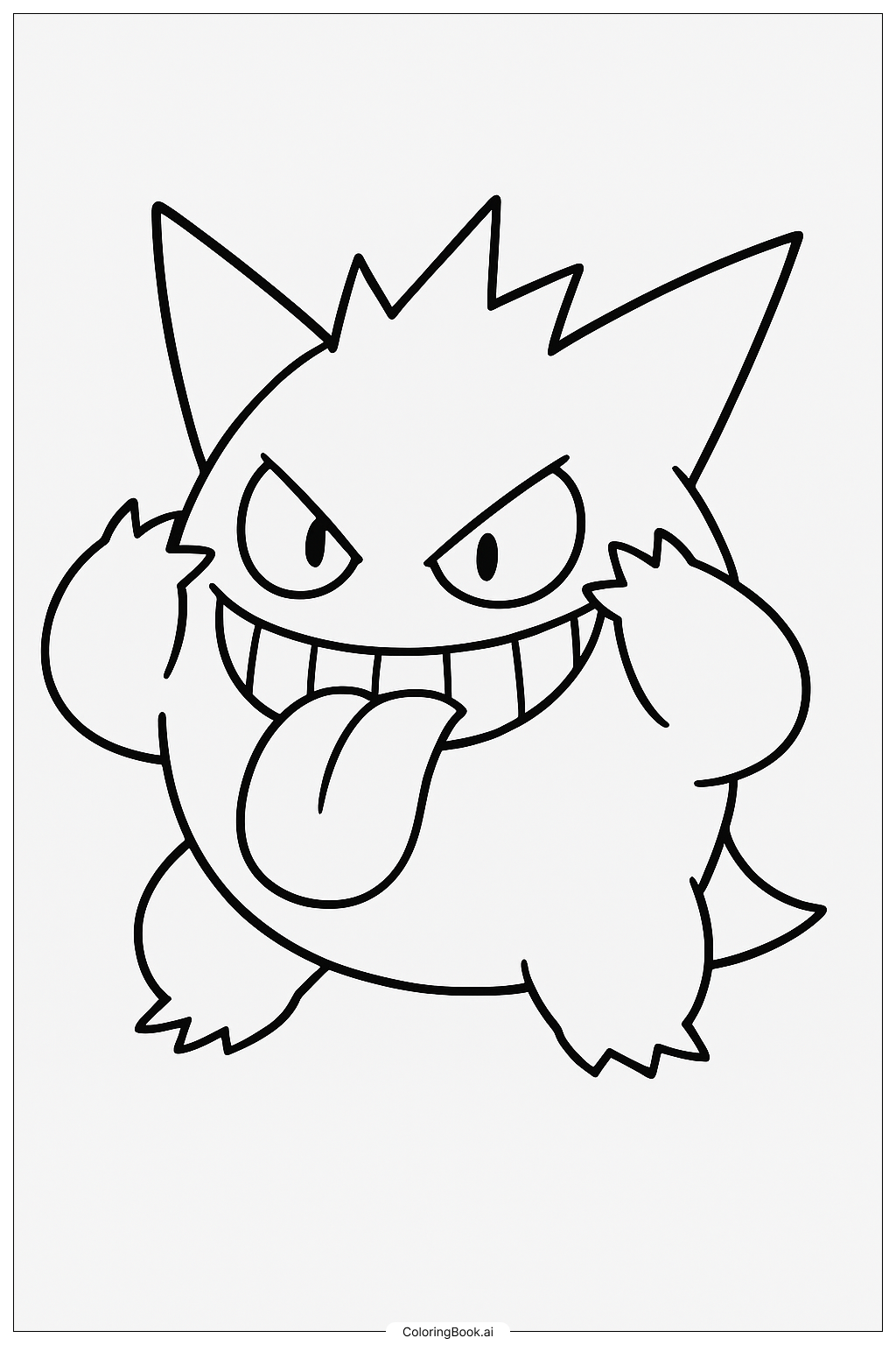  Page de coloriage Gengar fait une tête drôle 
