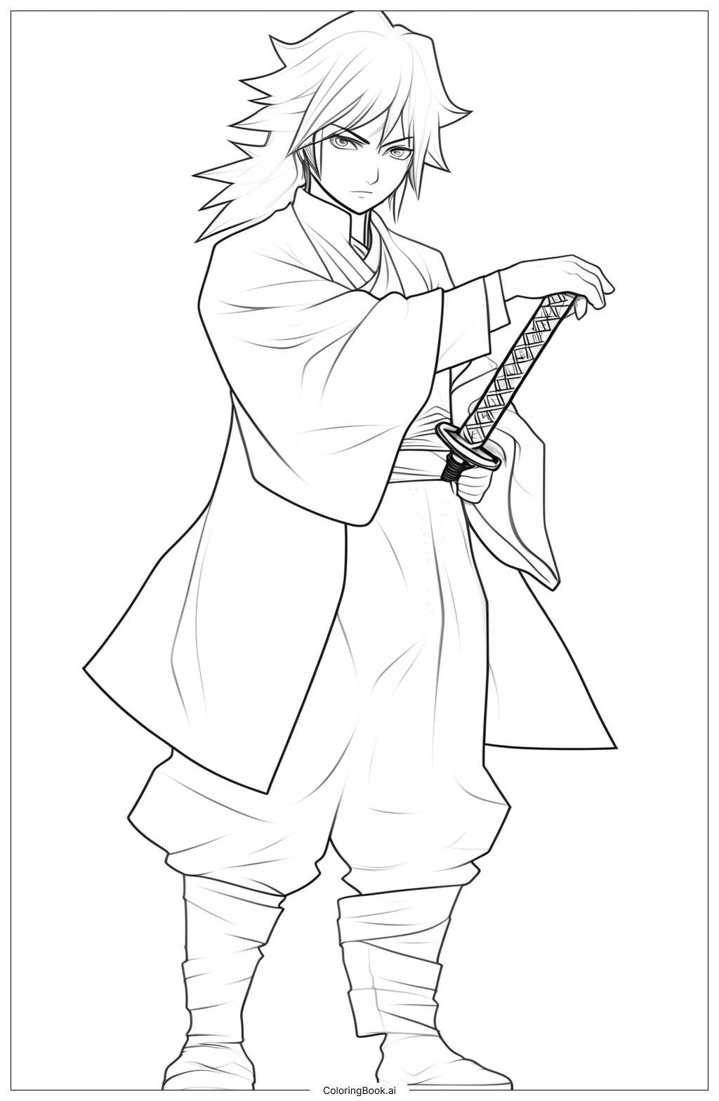  Giyu Tomioka Coloring Page 