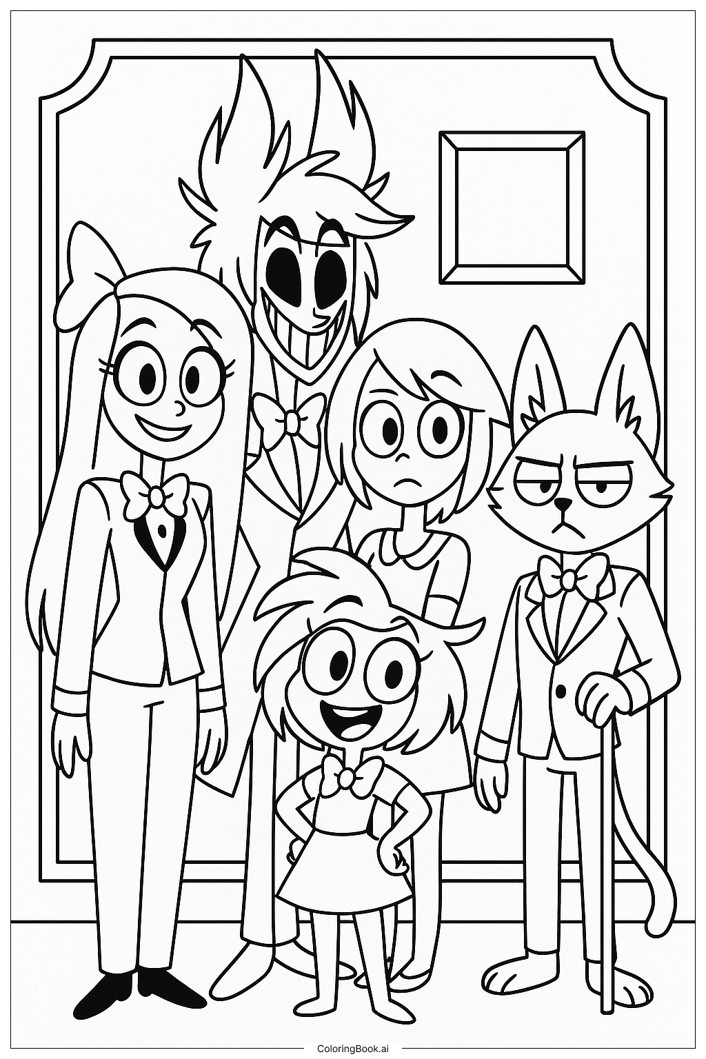 헤즈빈 호텔 스태프 단체 사진 색칠공부 페이지