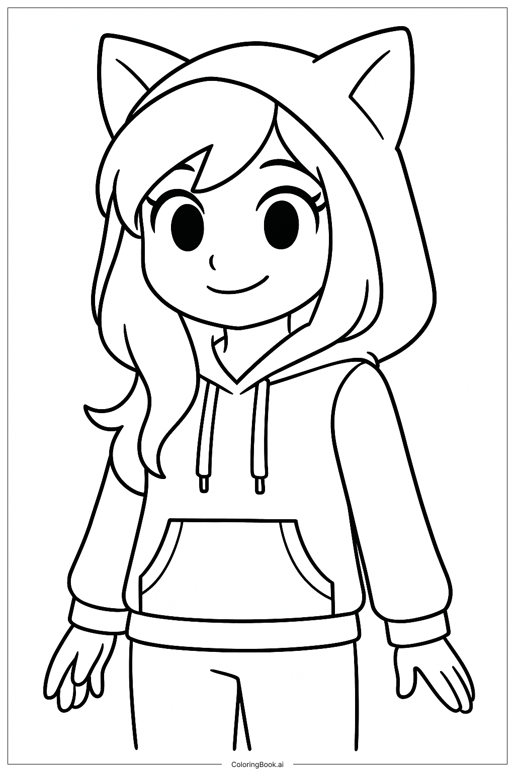  Aphmau In Her Purple Hoodie Coloring Page 