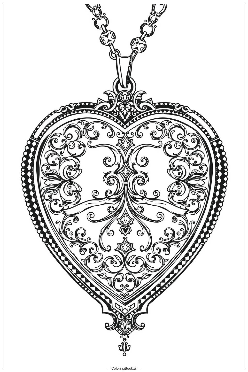  Heart Locket Opening Moment Coloring Page 