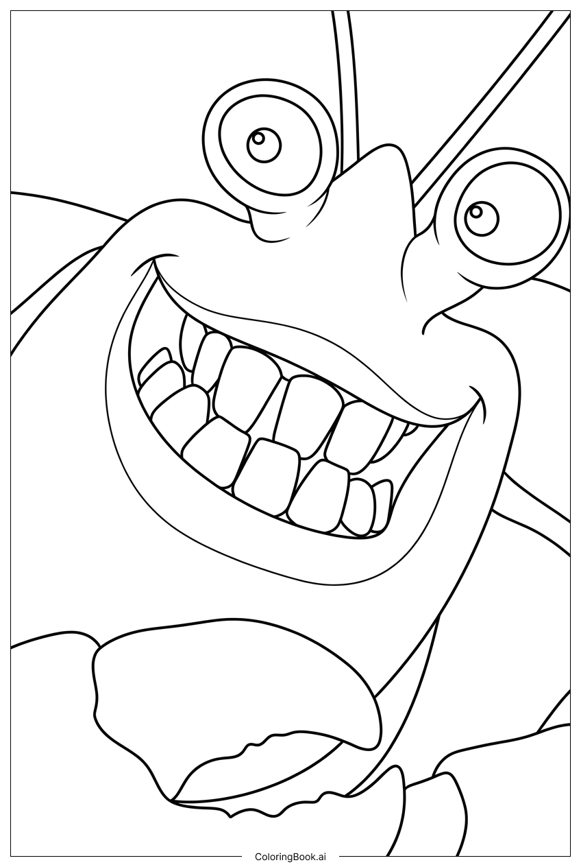  Moana 2 Tamatoa grinst mit funkelnden Scheren Ausmalseite 