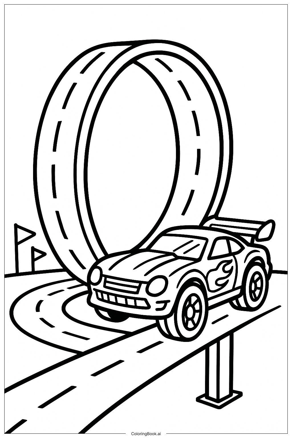  Hot Wheels Car In A Loop Coloring Page 