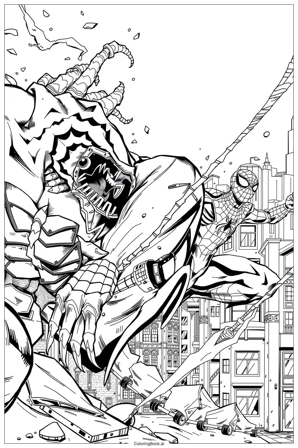  Page de coloriage combat entre venin et spider-man 