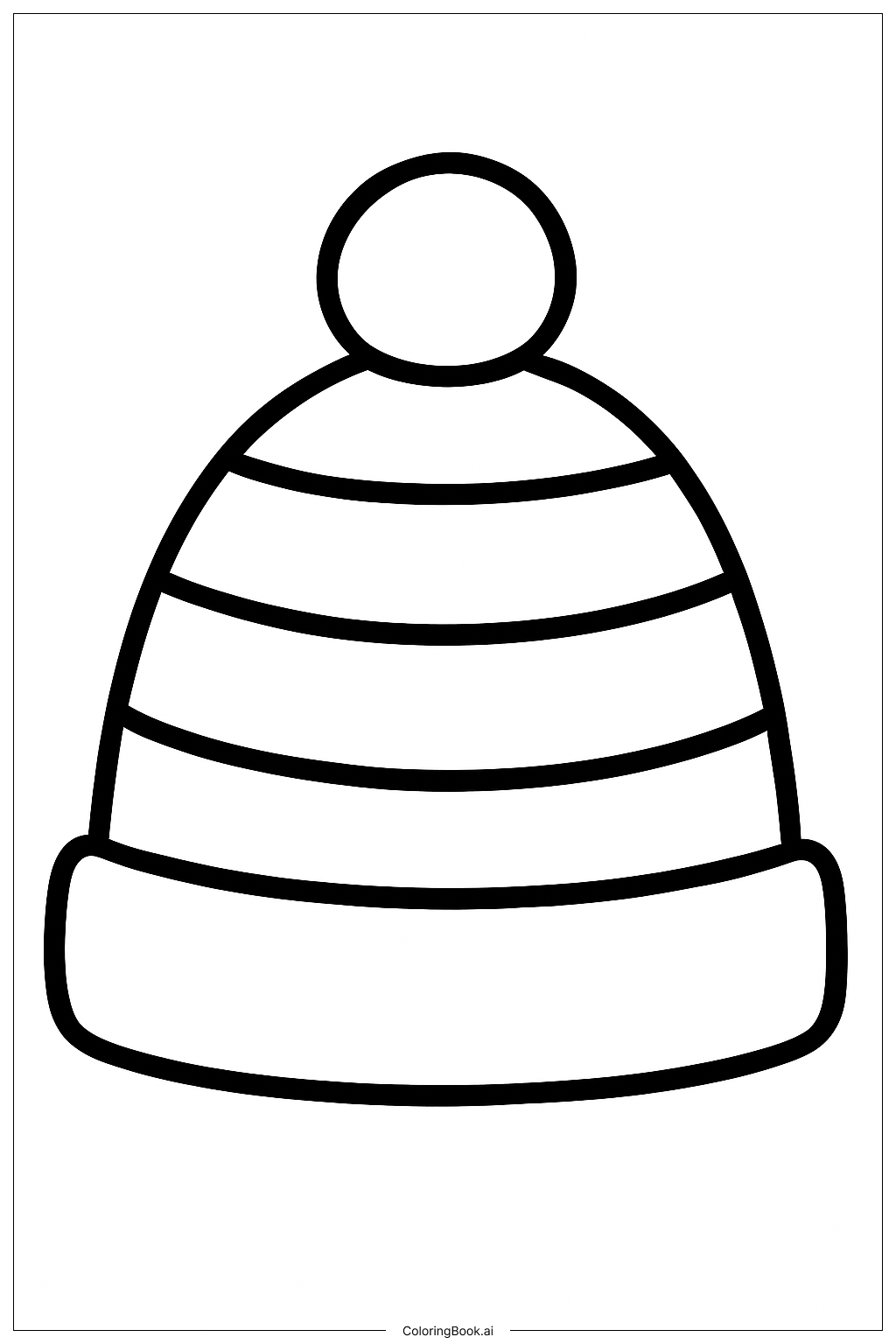 Página para colorear de Gorro de Invierno a Rayas