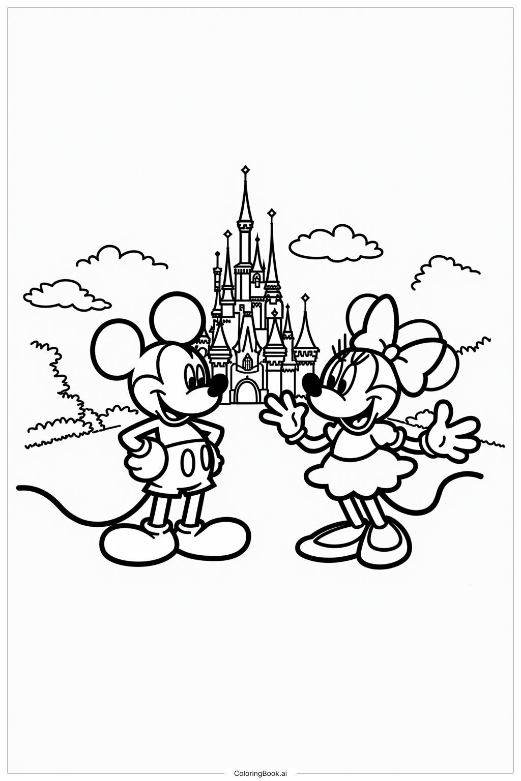  Página para colorear de Desfile del Castillo de Disney 