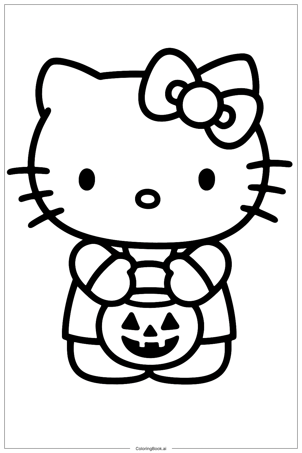  Trang tô màu Hello Kitty Với Một Giỏ Kẹo Nhỏ 