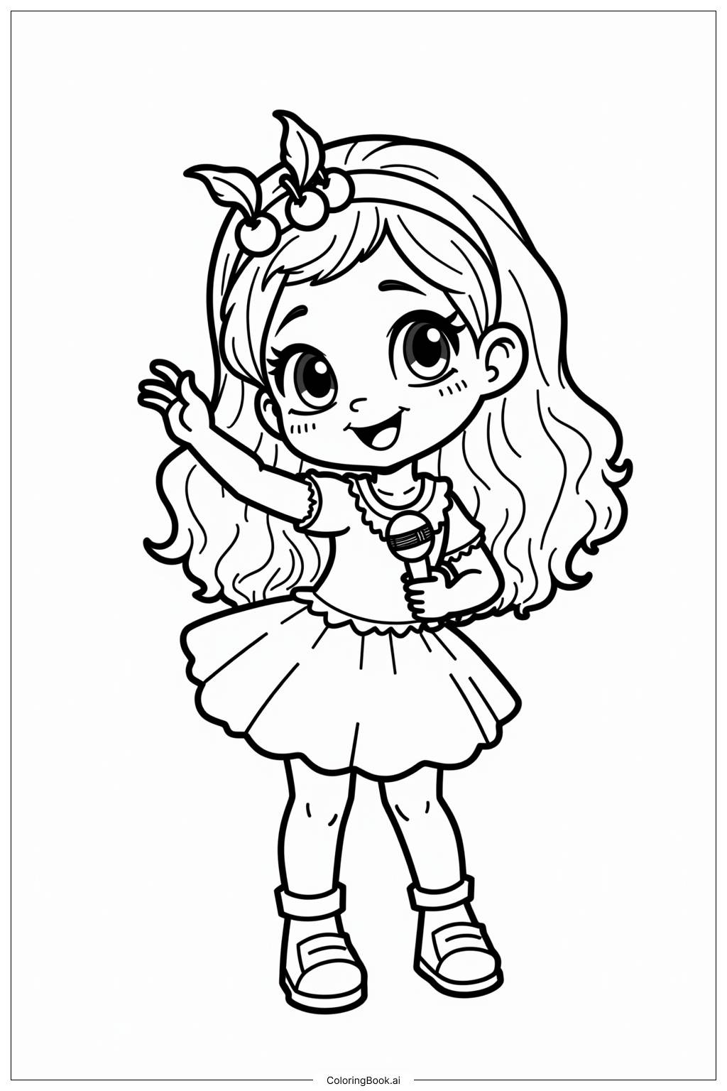  Página para colorear de Rendimiento de Cherry Jam Strawberry Shortcake 