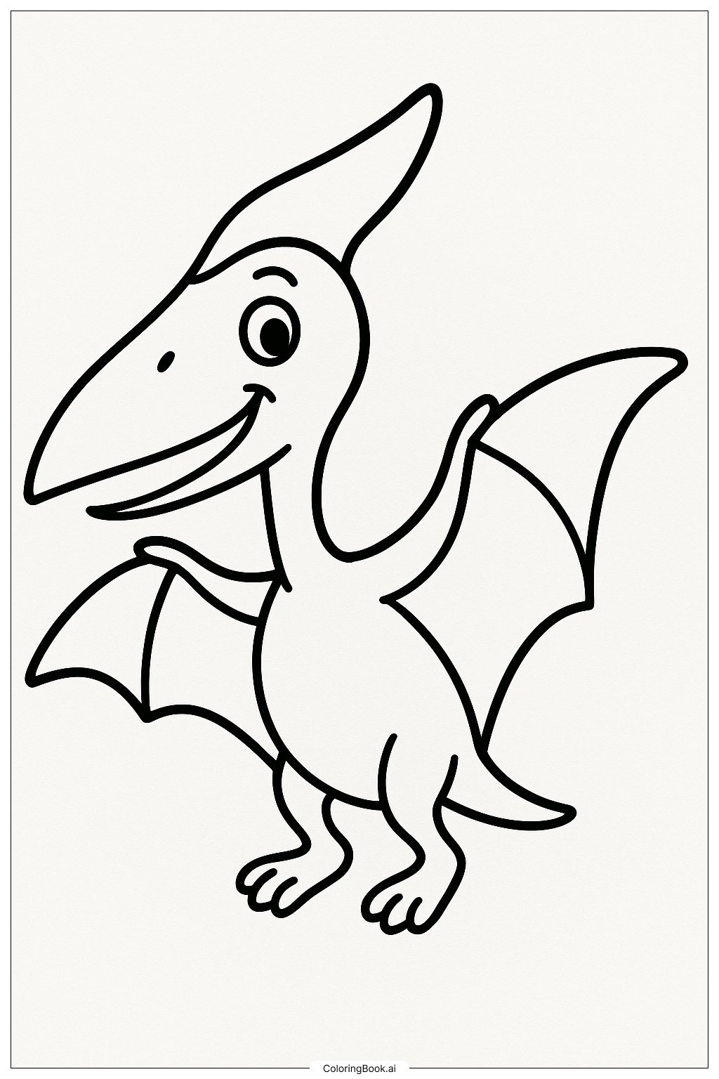  A Smiling Cartoon Quetzalcoatlus Coloring Page 