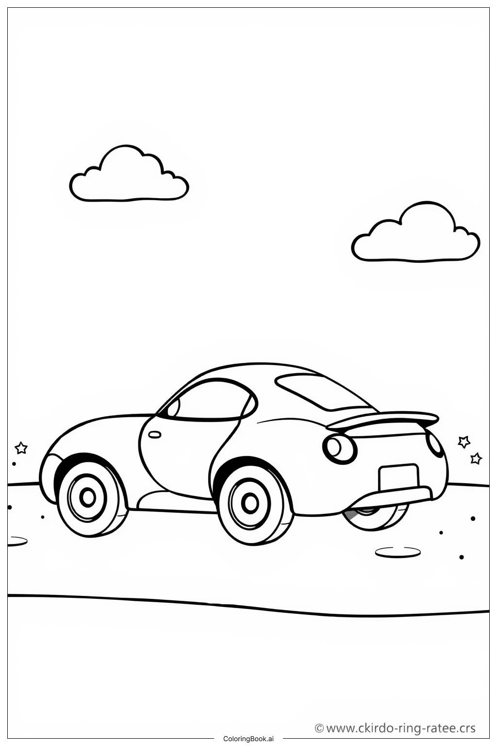  Page de coloriage Voiture de Sport Mini 