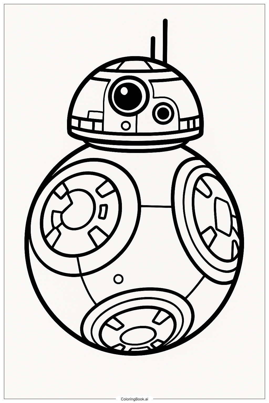  Page de coloriage Droïde BB-8 de Star Wars 