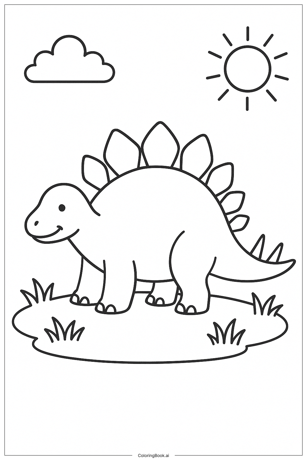 Stegosaurus mit bunten Platten Ausmalseite