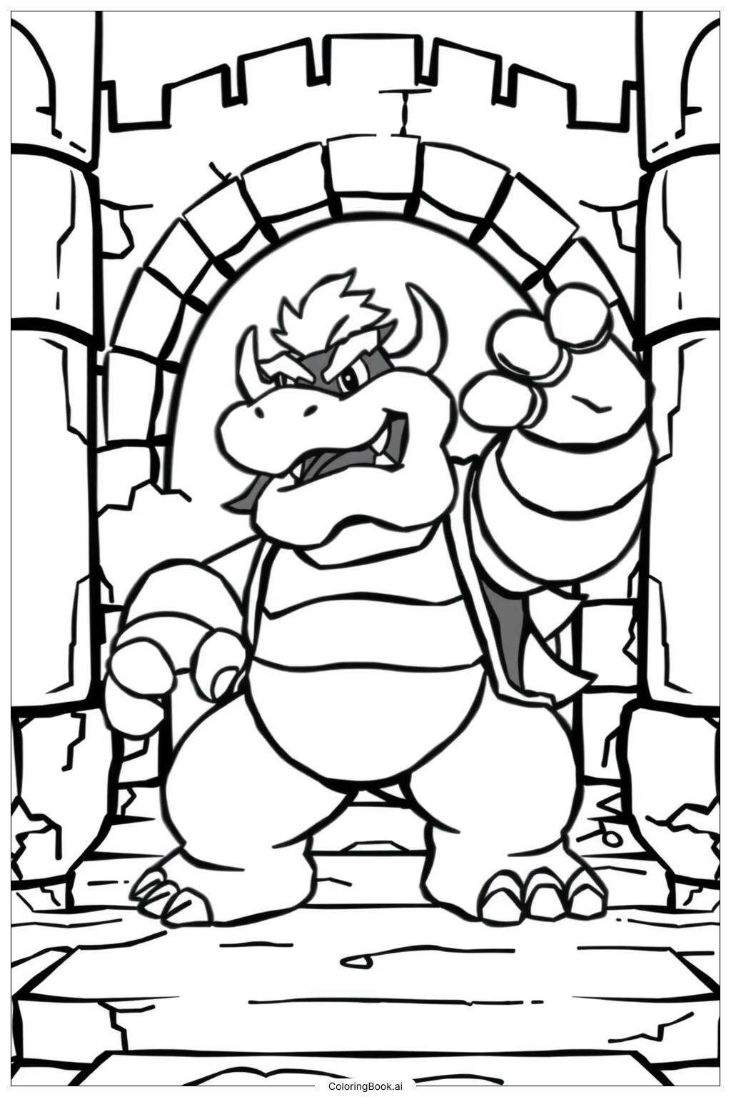  The Legacy of Bowser in Video Game History Coloring Page 