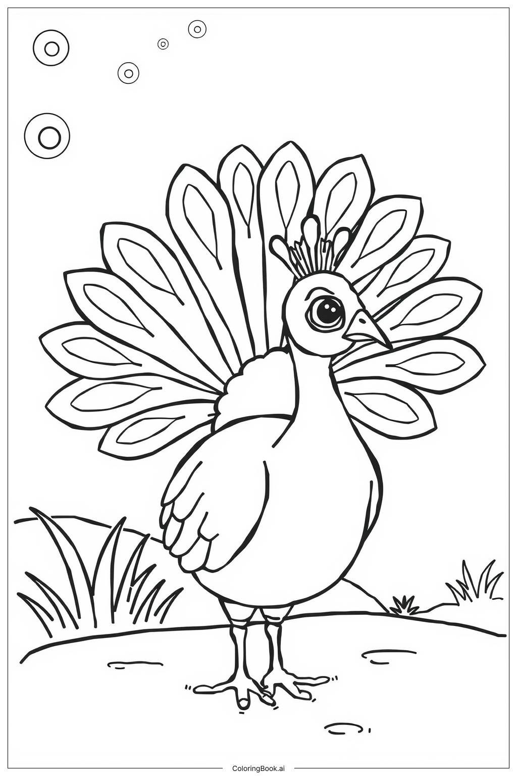  Page de coloriage paon déployant ses plumes 