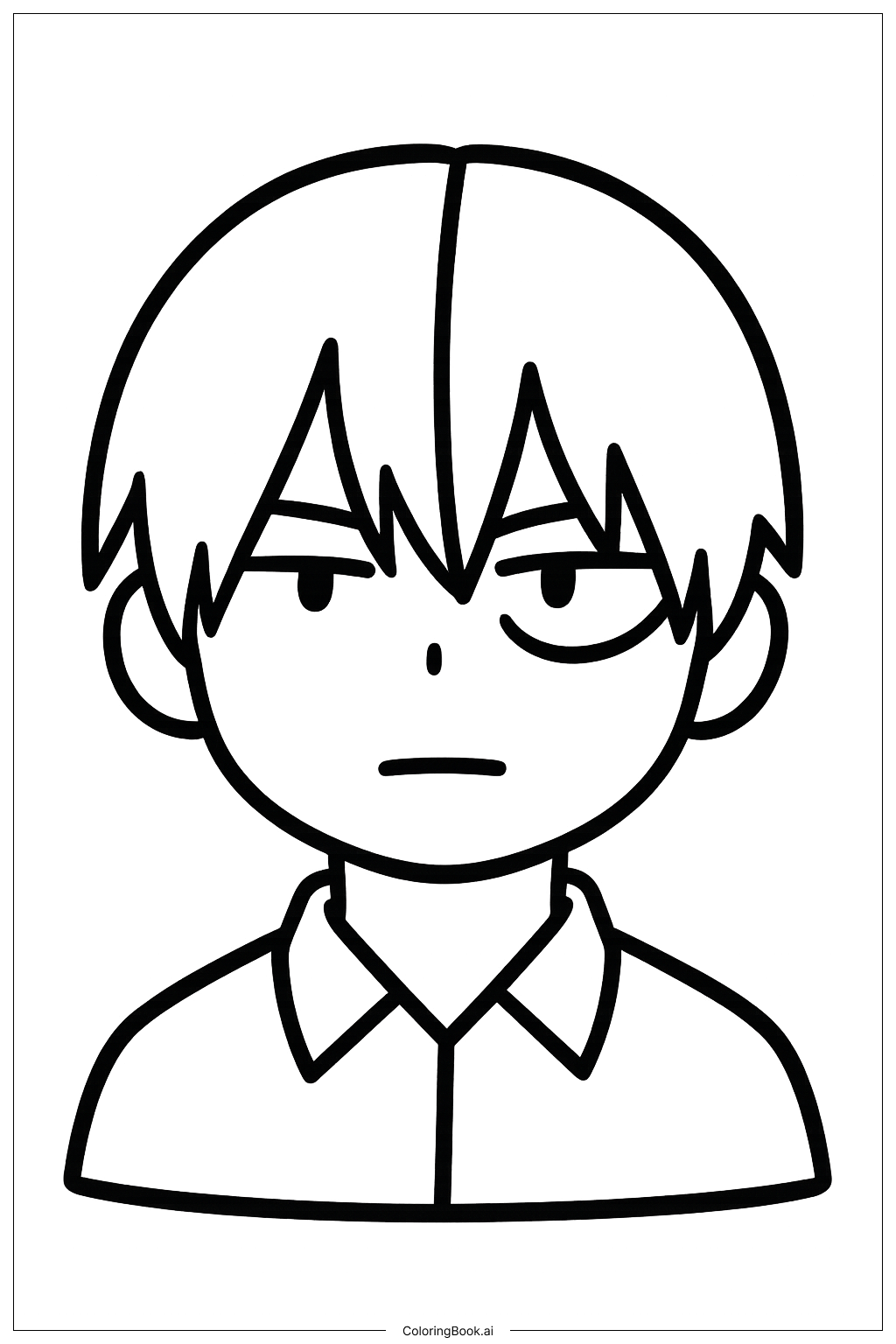  Página para colorir de Retrato de Todoroki de My Hero Academia 