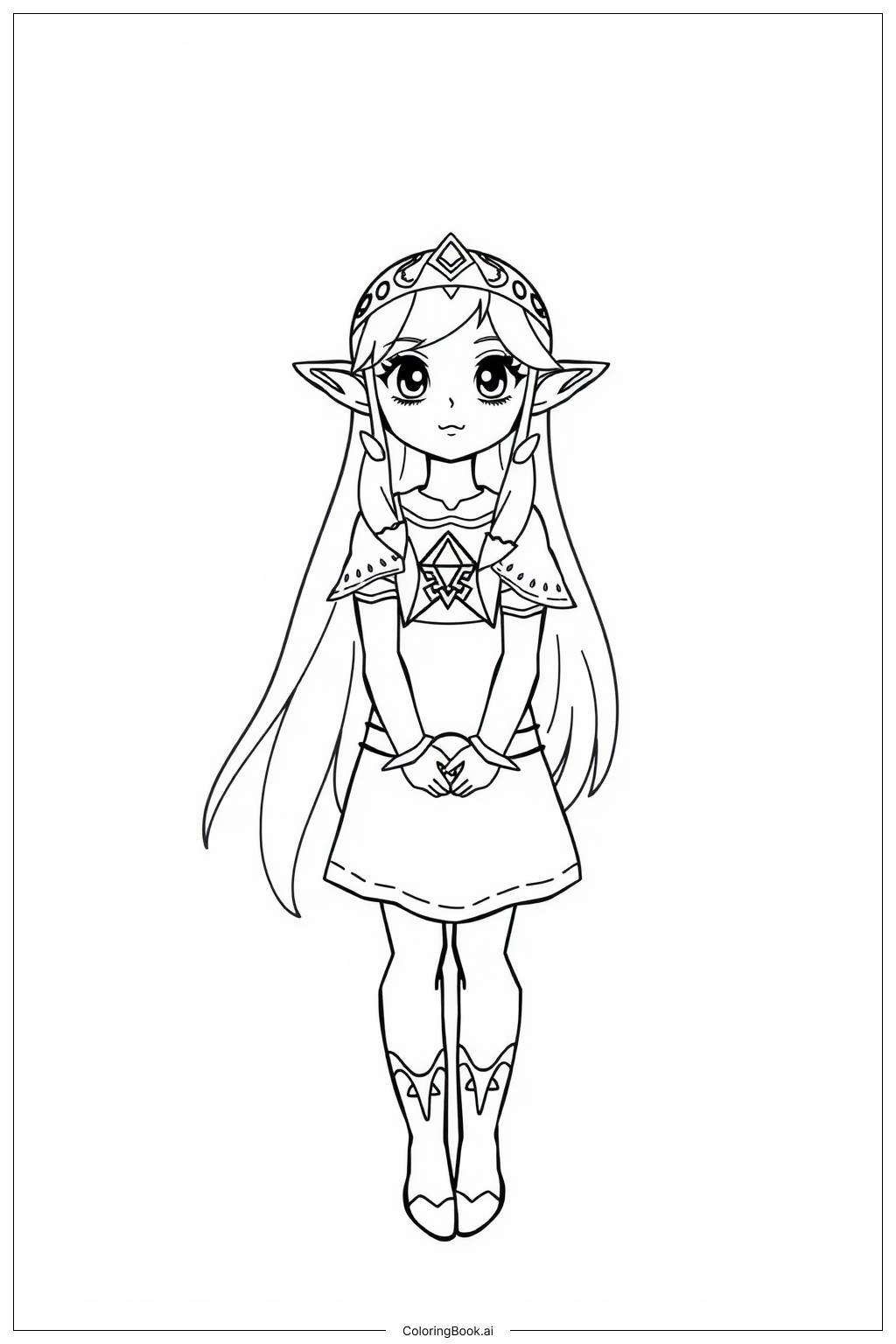  Zelda in a Magical Forest Coloring Page 