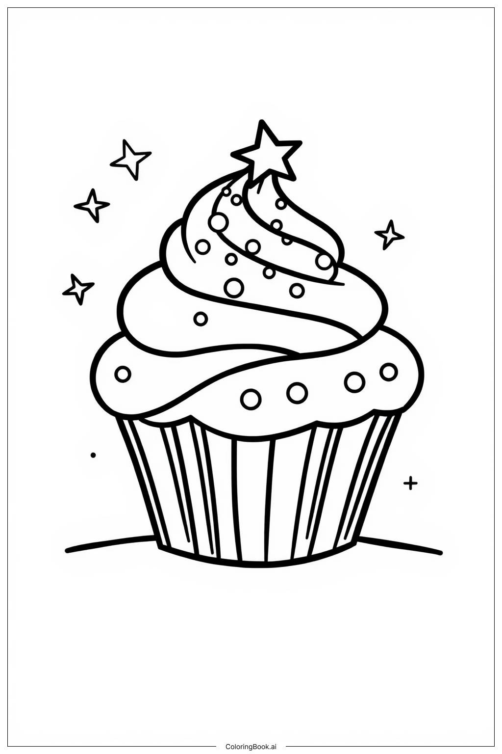  Cupcake Party Time Coloring Page 