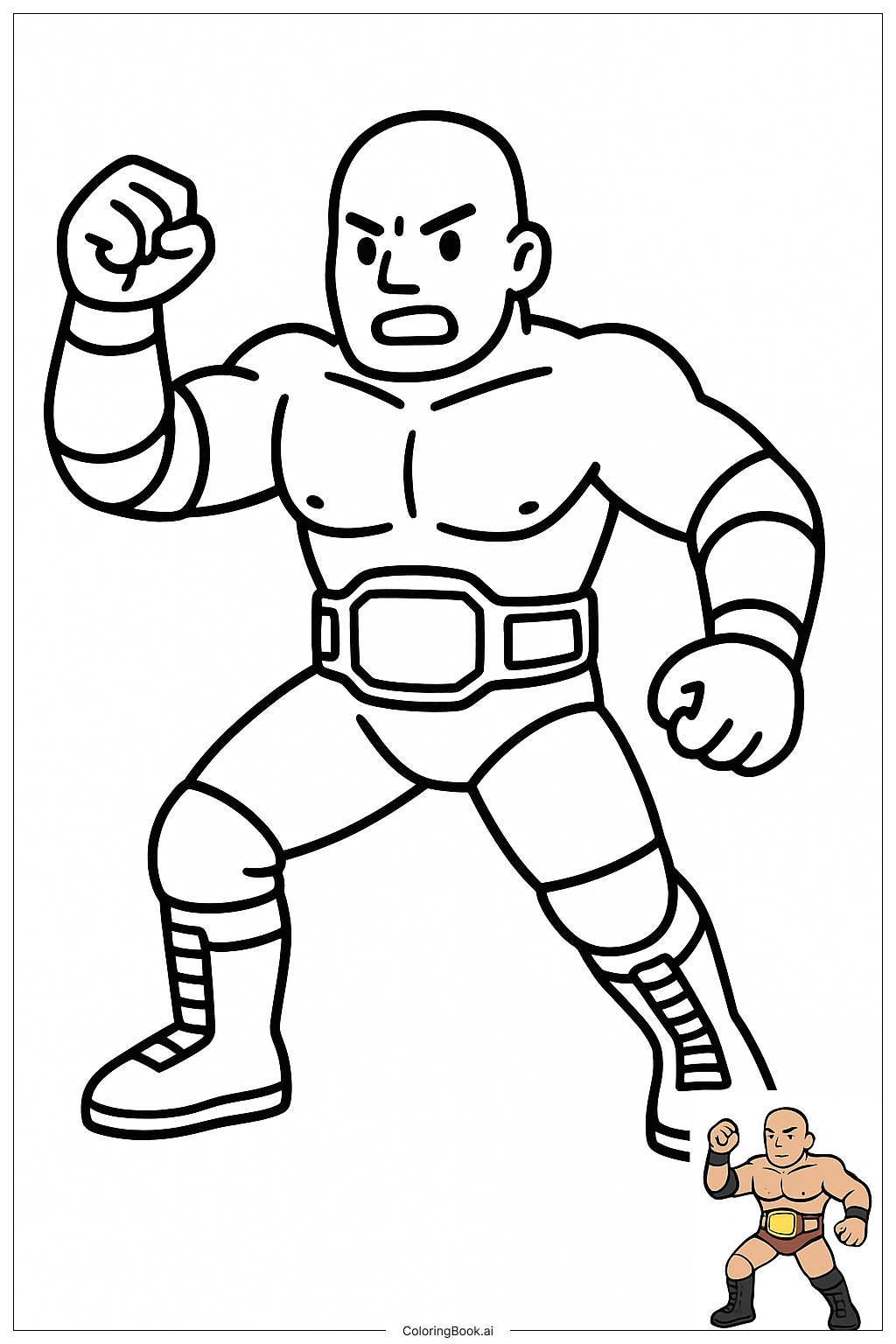 WWE 摔角手穿著護肘著色頁